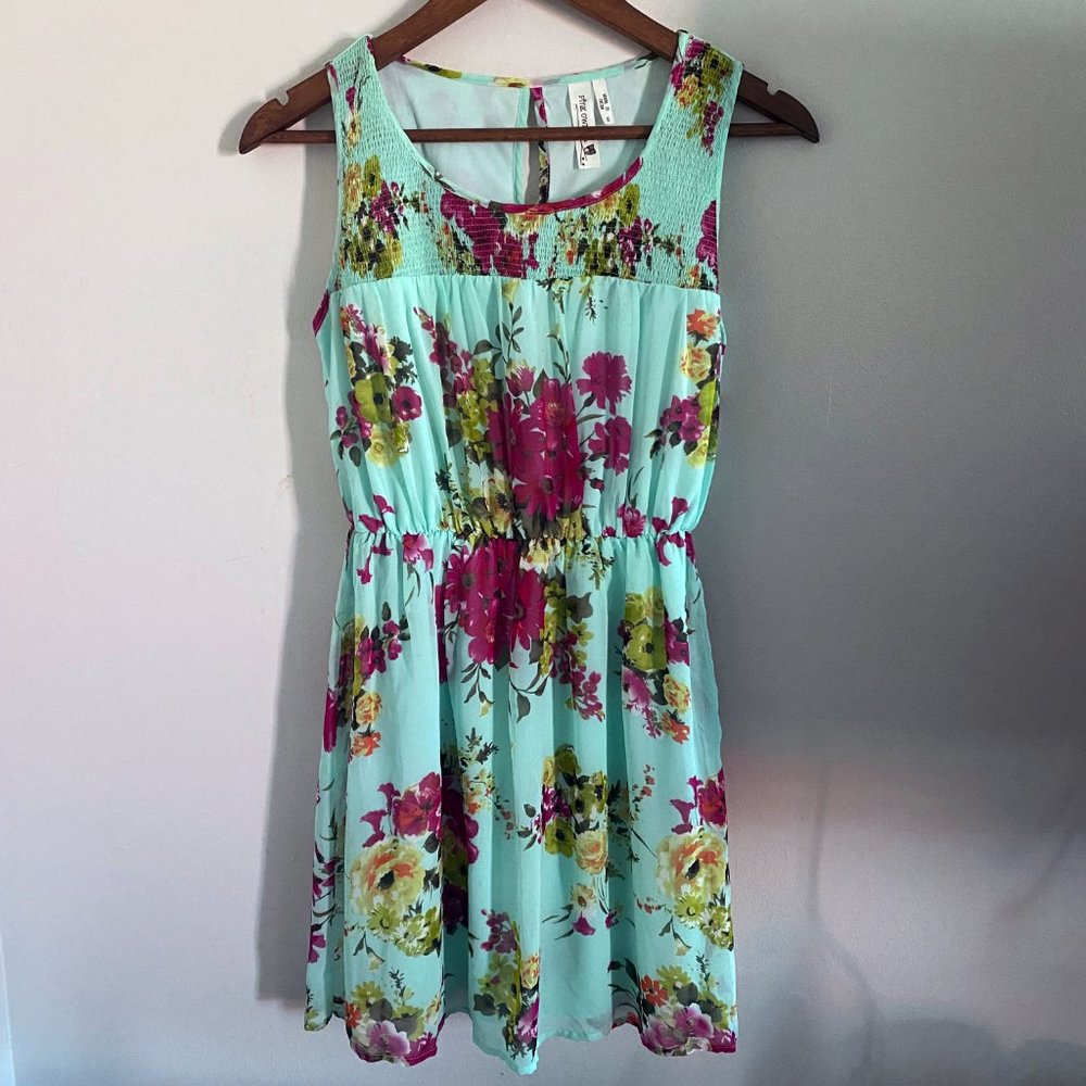 COPY - Pink Owl Apparel Blue floral dress Size S